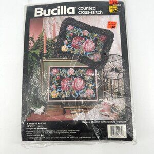NWT Bucilla - A Rose is A Rose‎ - Counted Cross Stitch Kit - #40585